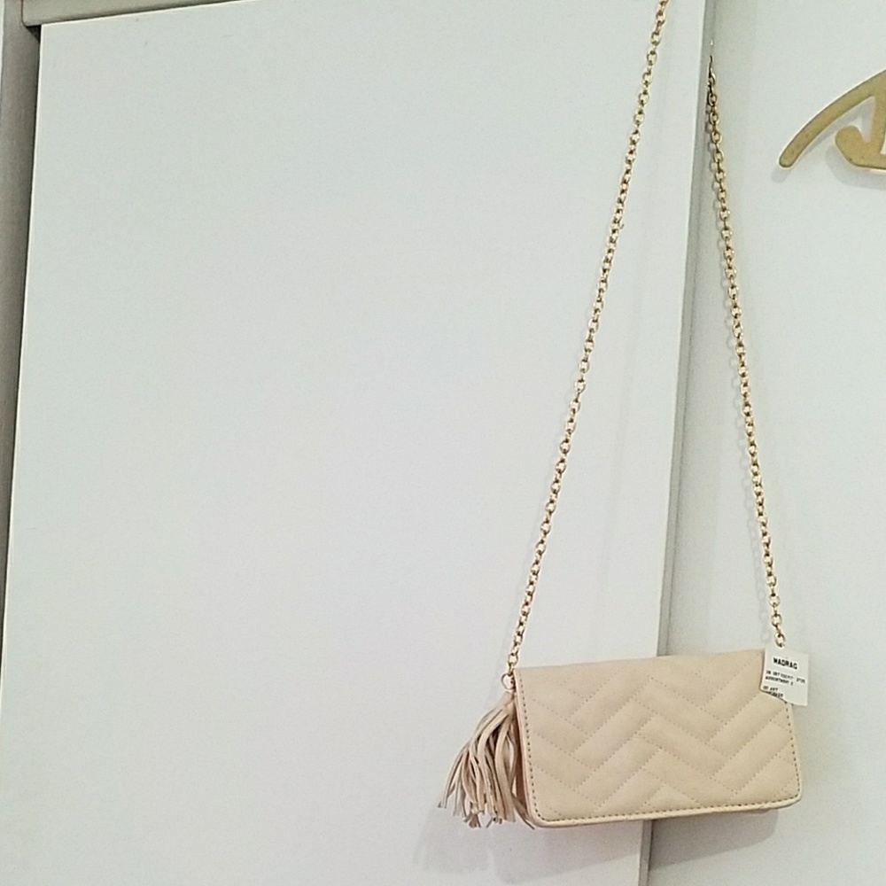 Beige Quilted crossbow bag